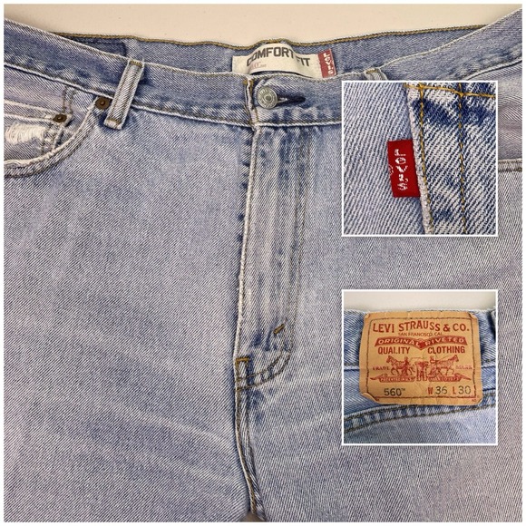 Levi's Other - Y2K Levi's 560 36x30 (36x28) Mens Jeans Comfort Light Baggy Skater VGUC